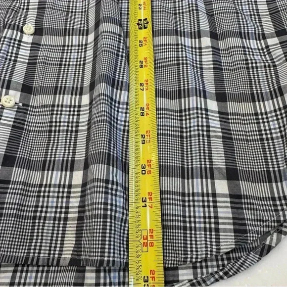 Peter Millar Mens XL Gray Blue Plaid 100% Cotton Button Up Long Sleeve Shirt - Picture 6 of 8